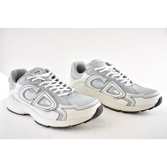 Dior Mens B30 Countdown Grey White Low Top Lace Up Flat Trainer Sneakers 44 11 - Picture 5 of 14